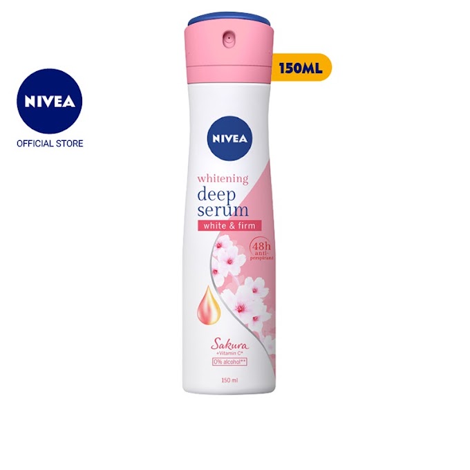 Mall Shop [ nivea.officialstore ] Xịt ngăn mùi Nivea serum trắng mịn hương hoa Sakura (150ml) - 85308