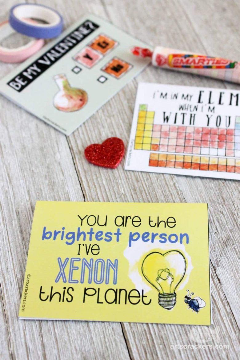 Science printable valentines for kids