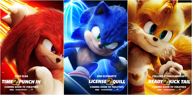 CinePOP on X: 'Sonic 2 - O Filme': Paramount solta nova leva de cartazes  individuais destacando os personagens; Confira! -    / X