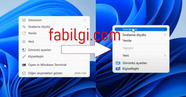 Windows 11 Sağ Tık Menusunu Windows 10 Gibi Yapma Yöntemi