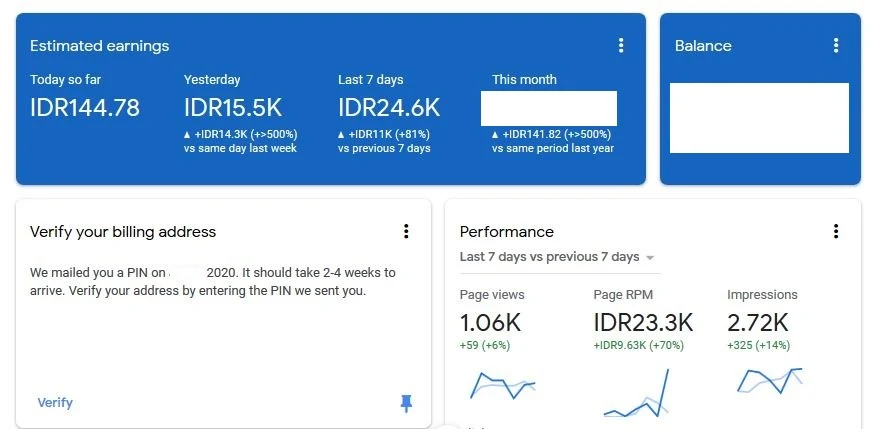 Penghasilan AdSense akan naik jika dibarengi dengan usaha yang konsisten.