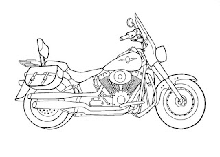 motorbike coloring page for children