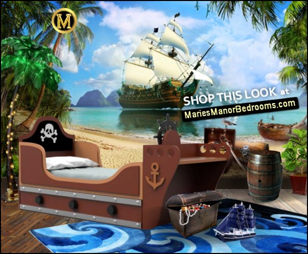 pirate ship bed pirates wallpaper mural pirate bedroom decor tropical island pirates bedroom