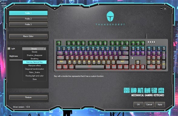 ThundeRobot KG3104 keyboard software