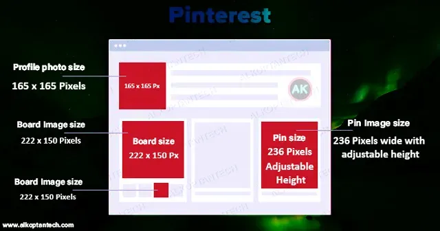 ما هو مقاس صورة بينترست Pinterest؟