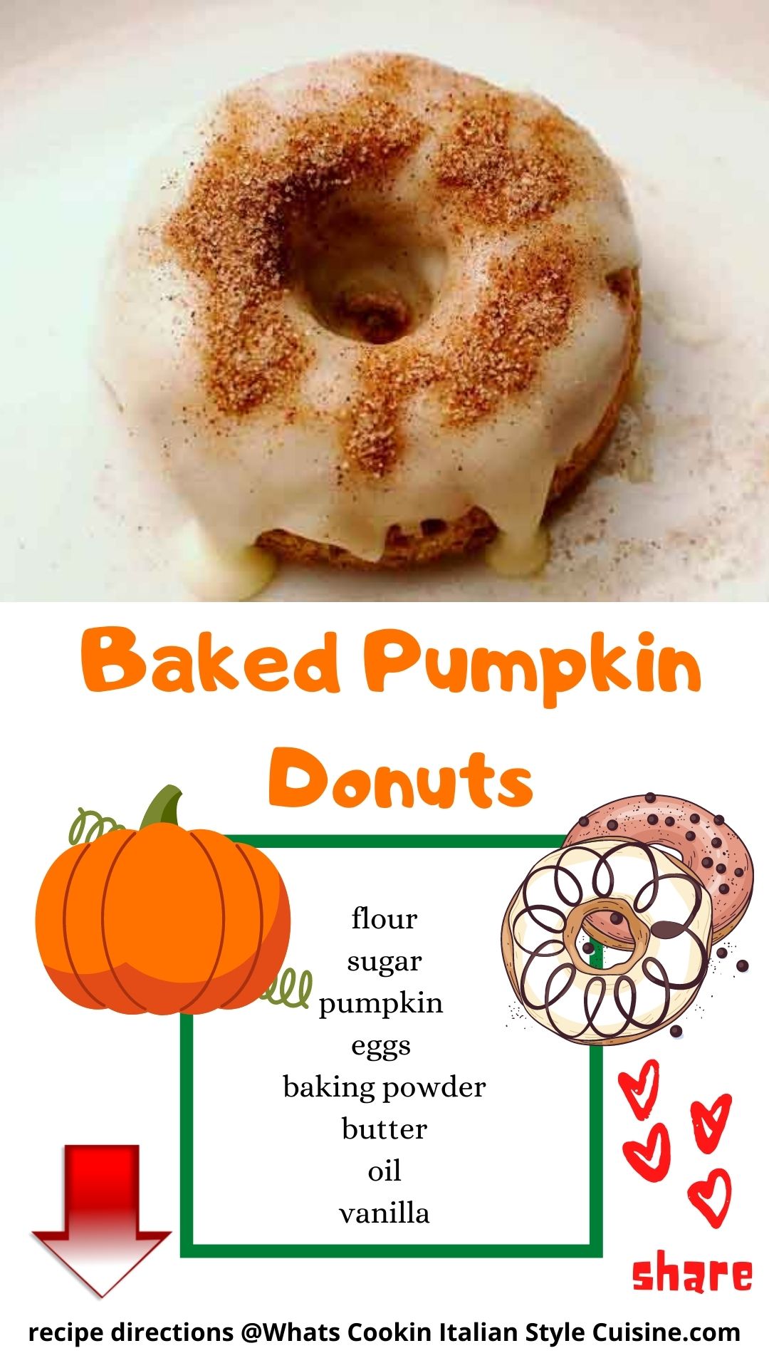 pin for later Baked Pumpkin Donuts