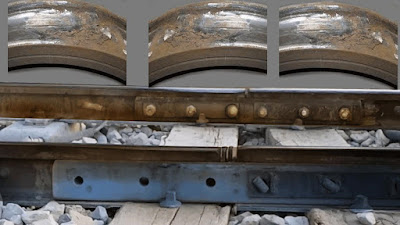 railway tracks makes noilsse and damages train wheel