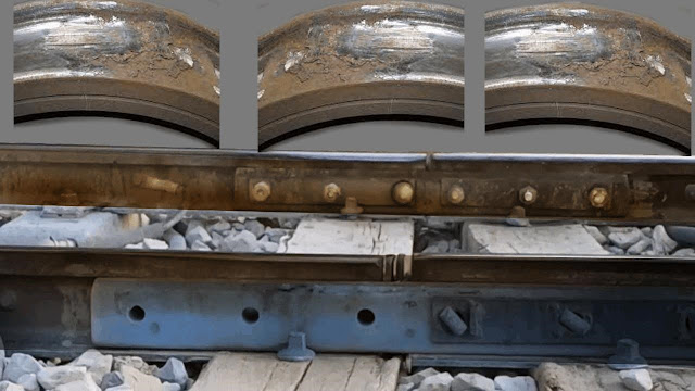 railway tracks makes noilsse and damages train wheel