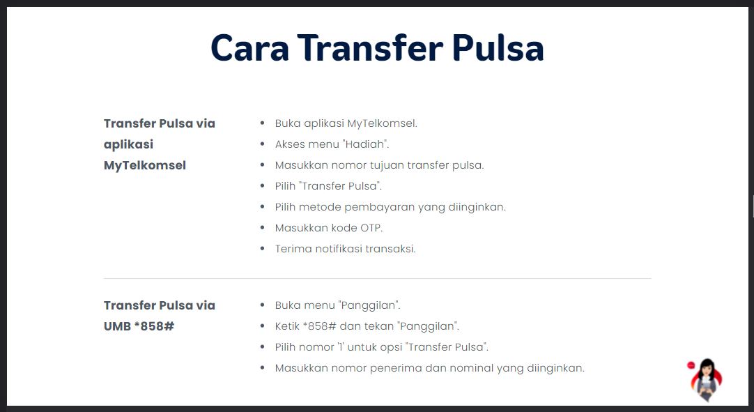 cara transfer pulsa official telkomsel_com
