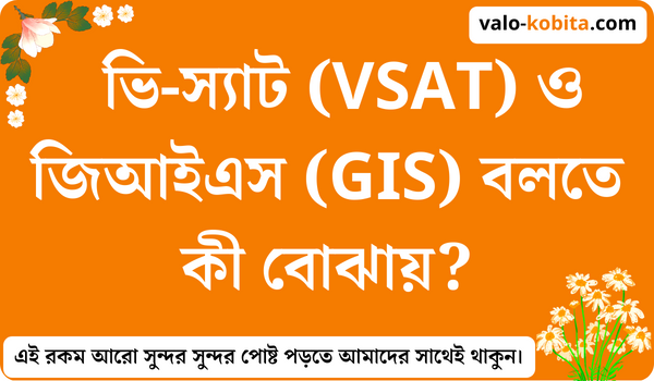 ভি-স্যাট (VSAT) ও জিআইএস (GIS) বলতে কী বোঝায়?