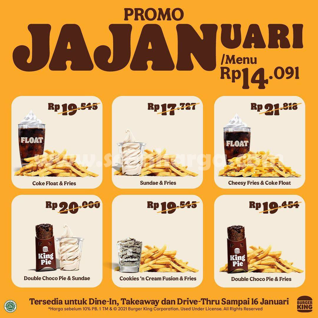 BURGER KING Promo JAJANUARI - harga mulai Rp.14.091 per menu