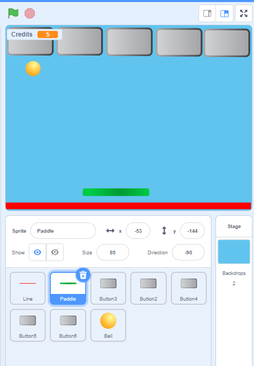 Bricks Breaking Game on Scratch Program