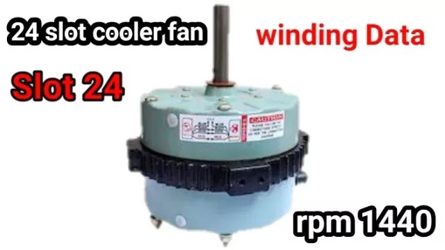  24 Slot Cooler motor winding data in copper and aluminium wire