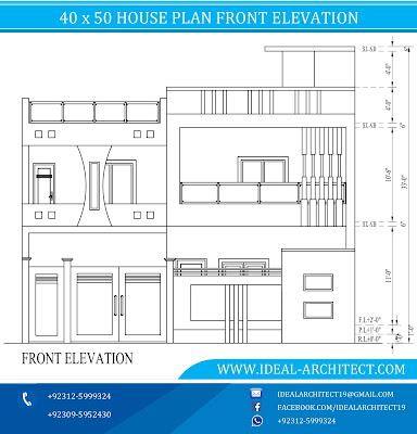 40x50 House Plan Front Elevation | 8 Marla House Front Elevation