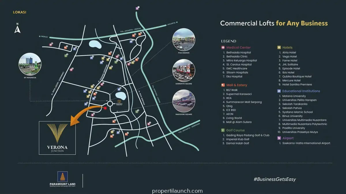 Lokasi Verona Junction Paramount Land