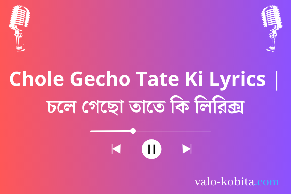 Chole Gecho Tate Ki Lyrics | চলে গেছো তাতে কি লিরিক্স