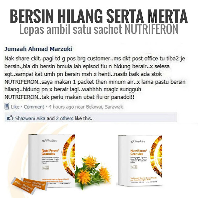 TESTIMONI NUTRIFERON SHAKLEE