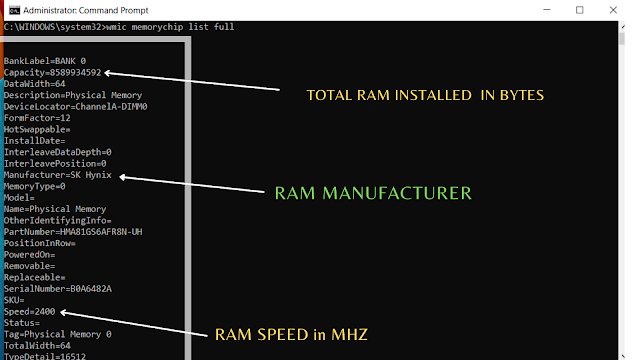 how to check ram manufacturer in windows 10