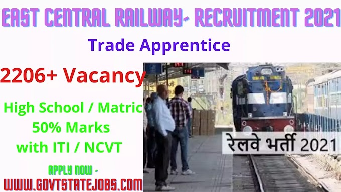 East Central Railway Apprentice Recruitment 2021: Apply 2206 Vacancies