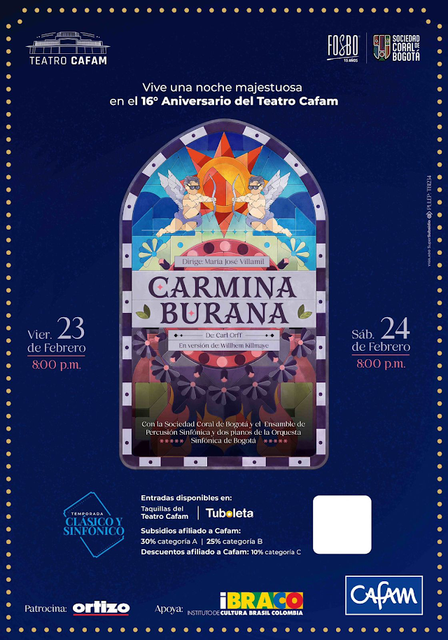 Carmina Burana llega mejor que nunca al Teatro Cafam de la mano de la Sociedad Coral de Bogotá 