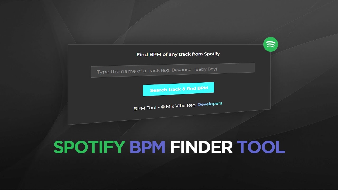 Find BPM from Spotify - BPM TOOL