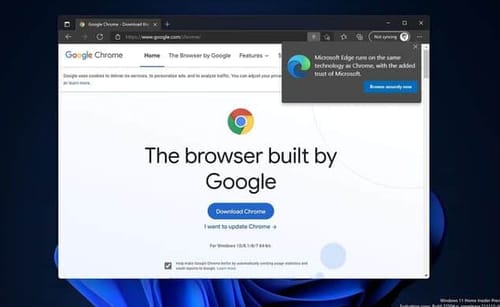 Microsoft is trying to prevent you from downloading Google Chrome