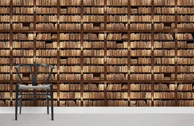 Books on a shelf wallpaper