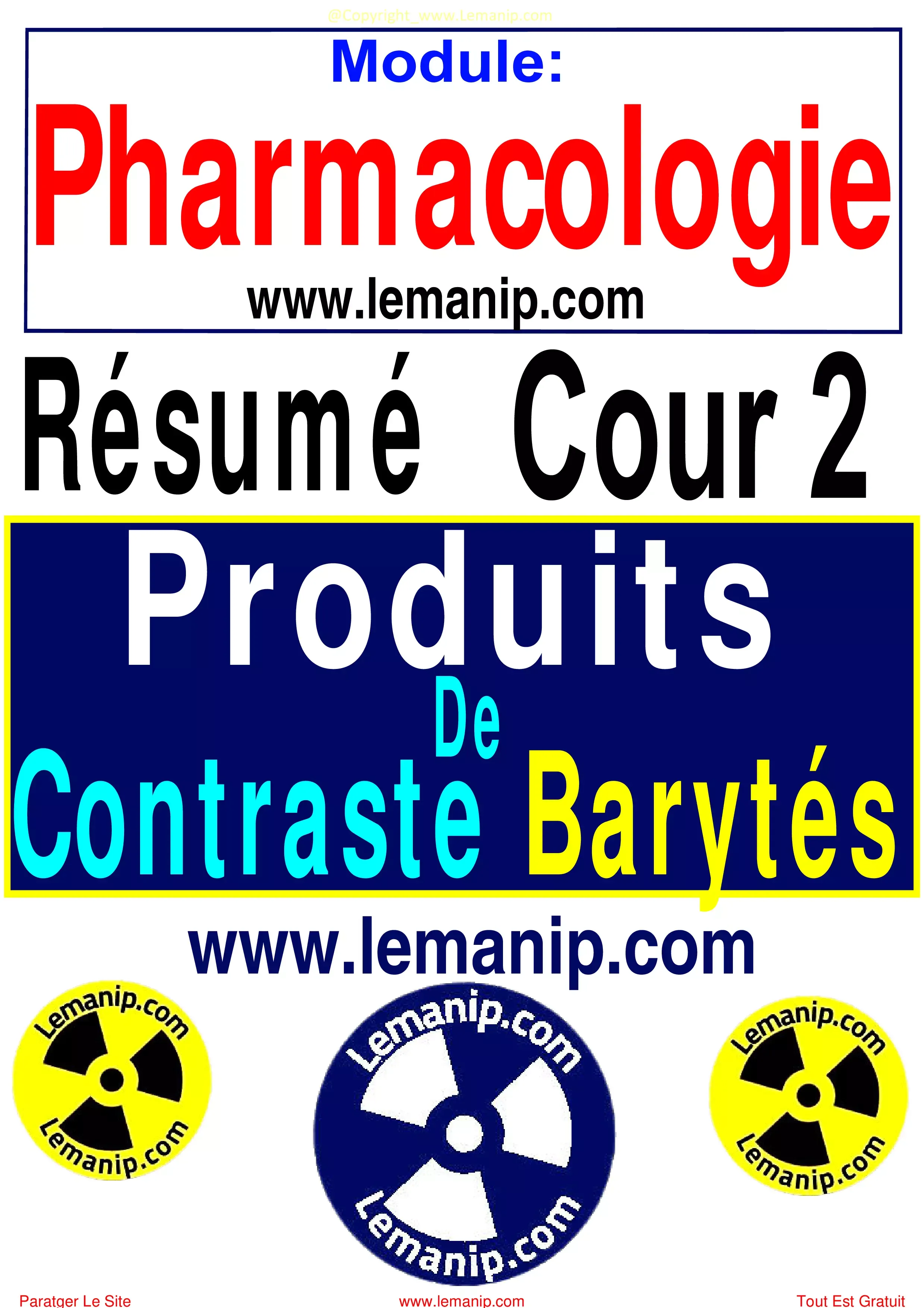 Cour 2 Du Module Pharmacologie