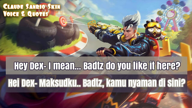 claude bad bro sanrio skin voice quotes dan artinya