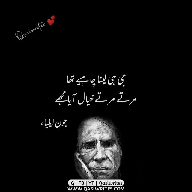 Best John Elia Poetry in Urdu 2 Lines | Sad Poetry in Urdu - Qasiwrites