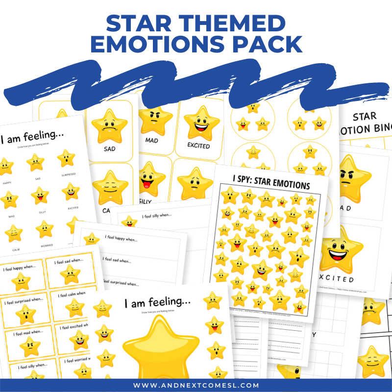 Star themed emotions pack for kids