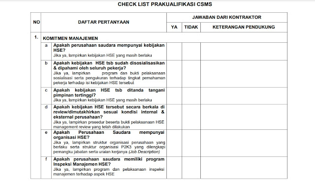 checklist csms 1