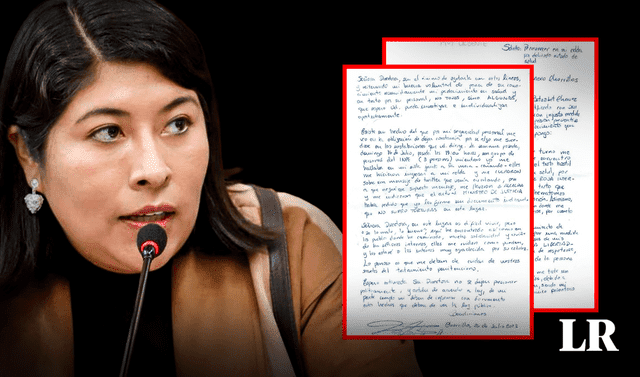Betssy Chávez publica carta desde prisión y denuncia trato hostil por parte del INPE