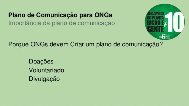 Plano de marketing para ONGs