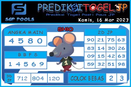 Prediksi Togel Singapura JP Kamis 16 Maret 2023