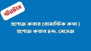 প্রপোজ করার রোমান্টিক কথা  প্রপোজ করার ছন্দ, মেসেজ