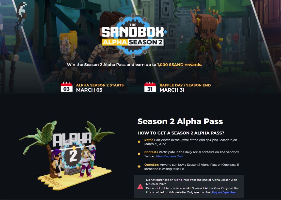 The Sandbox Alpha Season 2