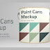 Paint Cans PSD Mockup Free Download