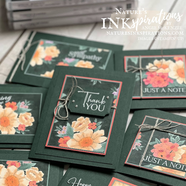 7 cards made from the remnants of the Custom Artistry Paper shared on January 16, 2022 | Nature's INKspirations by Angie McKenzie