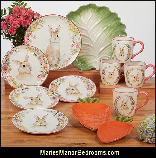 Easter Bunny Garden Dinnerware carrot ceramic plates  cabbage ceramic plates  Cabbage Design Dinner Plate