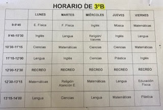 HORARIO 3ºB