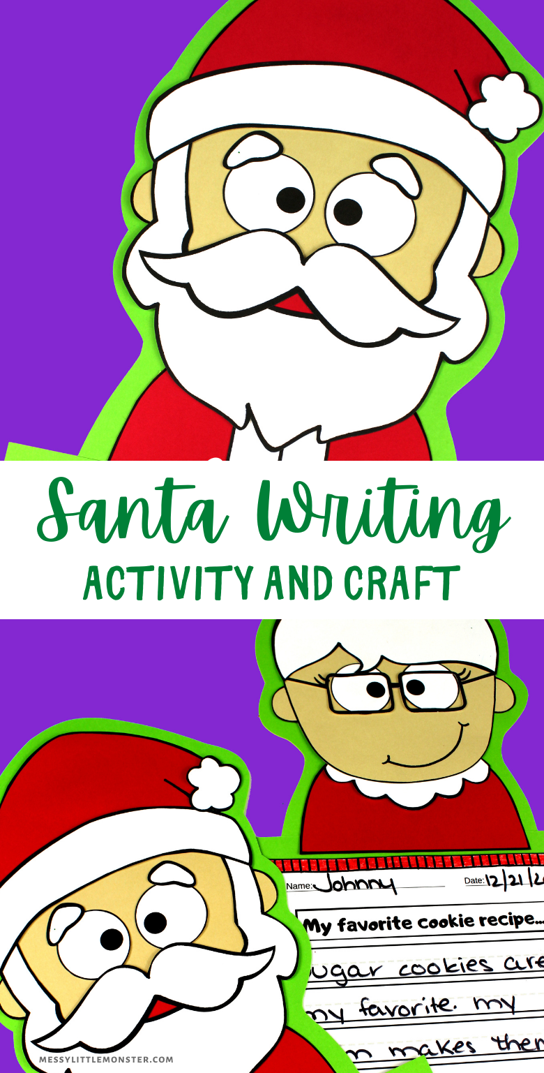 Santa writing activity and Santa craft. Santa's favourite cookie printable.