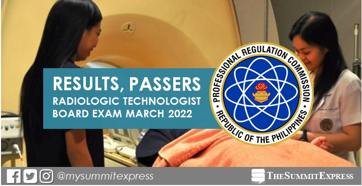 FULL RESULTS: March 2022 Radtech board exam list of passers