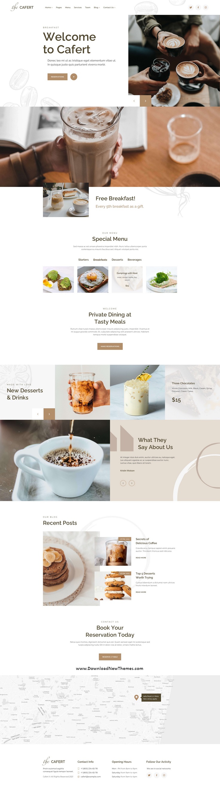 Cafert – Cafe Template for Figma