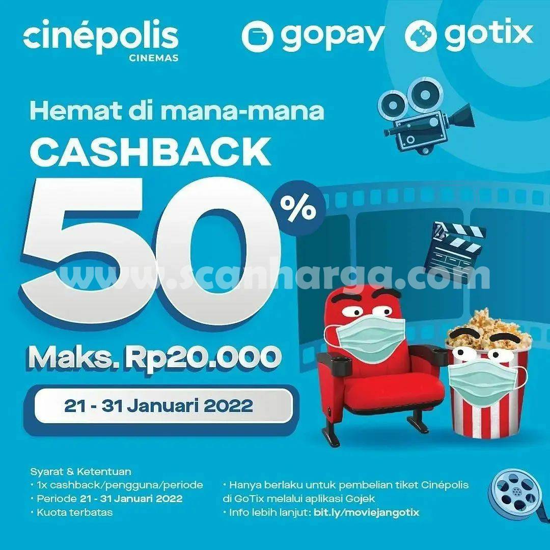 Promo Cinepolis GOPAY Cashback 50% Tiket Nonton