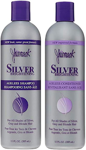 Jhirmack Silver Brightening Purple Shampoo and Conditioner Set for all types of silver, grey, and blonde hair