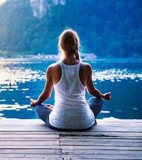 a person meditating