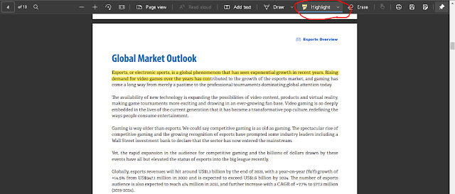 highlight mode on ms edge pdf reader
