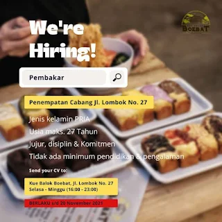 Loker Pembakar Kue Balok Boebat Jalan Lombok Bandung