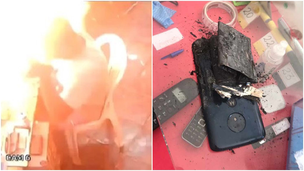 Vídeo mostra explosão de bateria de celular em loja